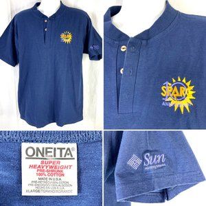 Sun Microsystems 1997 SPARC 10th Anniversary Vtg Henley Shirt L/XL Mens 45x29